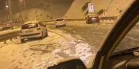 تصاویر بارش سنگین شبانه برف در محور چالوس