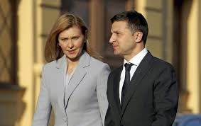 تصاویر جنجالی از رئیس جمهور اوکراین به همراه همسرش