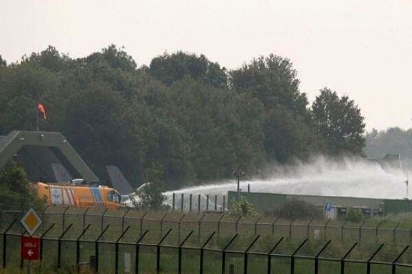 برخورد یک جنگنده بلژیک با ساختمانی در پایگاه هوایی هلند
