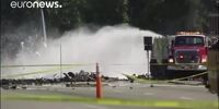 سقوط هواپیمای آمریکایی در تقاطع بزرگراه+ فیلم