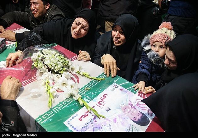 مراسم وداع با پیکر آتش نشانان شهید حادثه پلاسکو