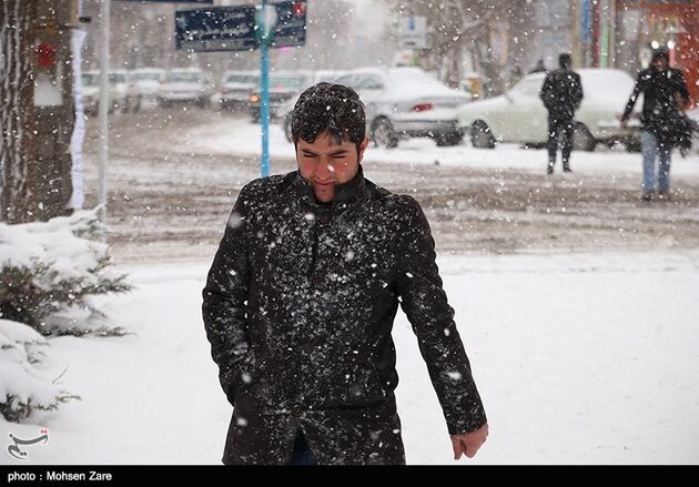 بارش برف در اردبیل