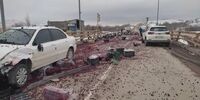 حادثه رانندگی جاده ترانزیتی آسیای میانه را مسدود کرد 