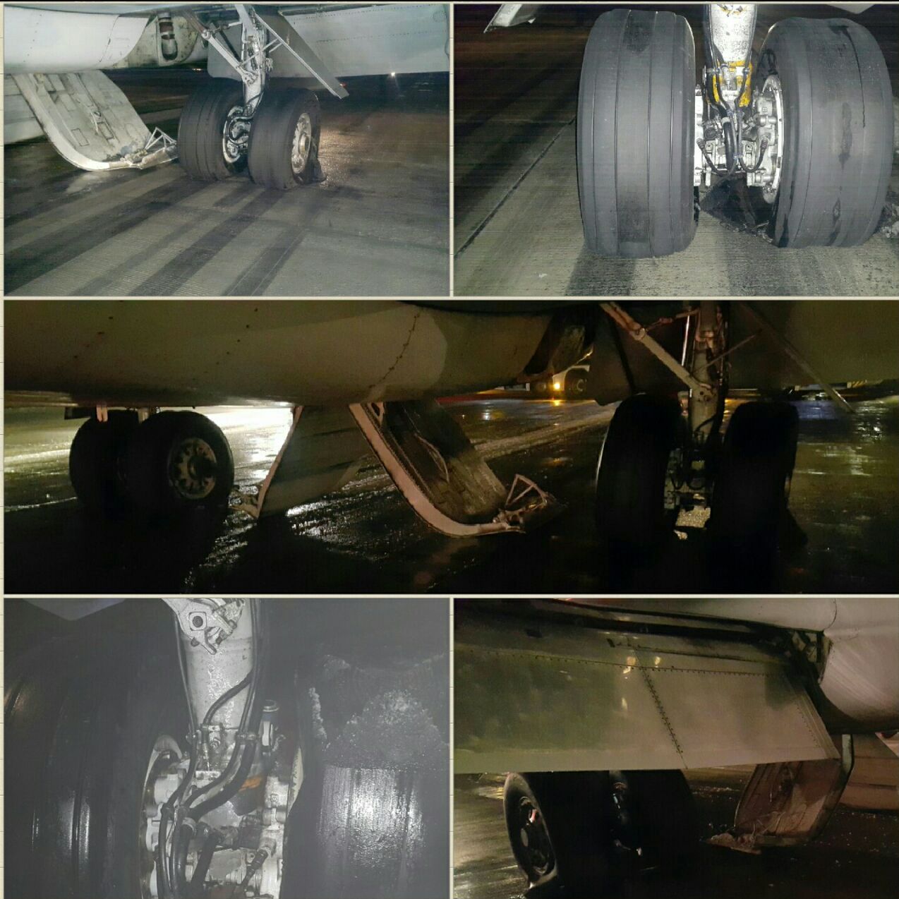ترکیدن 3 لاستیک هواپیما در فرودگاه تبریز + عکس