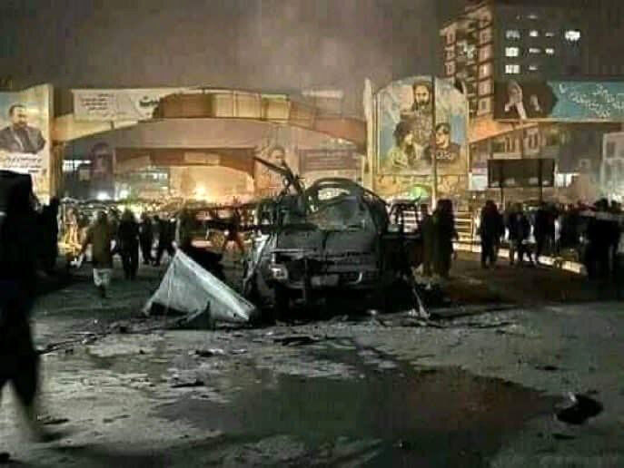 تصویر لاشه خودروی بمب گذاری شده در کابل منتشر شد