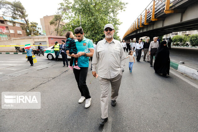 تصاویر مسئولان عالی‌رتبه کشور در راهپیمایی روز قدس