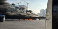 انفجار مهیب اتوبوس در بات‌یام + فیلم
