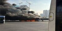 انفجار مهیب اتوبوس در بات‌یام + فیلم