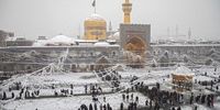 حرم رضوی برف‌پوش شد + فیلم