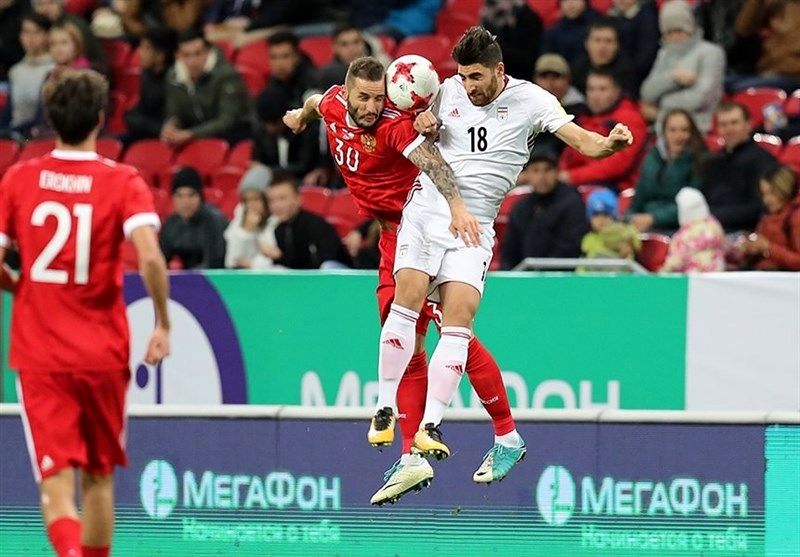 نمایش شجاعانه تیم ملی فوتبال ایران مقابل روسیه
