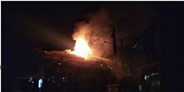 اولین تصاویر از آتش‌سوزی مهیب تانکر حامل سوخت مازوت در کردستان