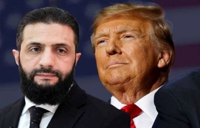 ترامپ به جولانی و همسرش عطر هدیه داد / شوخی جنجالی ترامپ با جولانی: چند تا زن داری؟ یکی؟ + فیلم