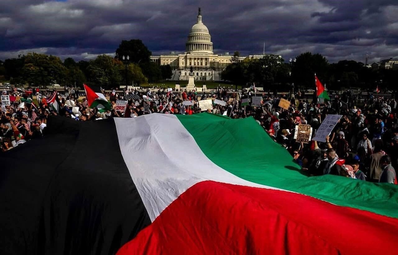 تظاهرات حامیان فلسطین در واشنگت / درخواست برای پایان فوری جنگ در غزه