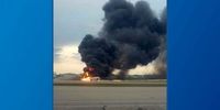 فوری: ۱۳ مسافر کشته شدند؛ آتش‌گرفتن هواپیمای سوخوی روسیه