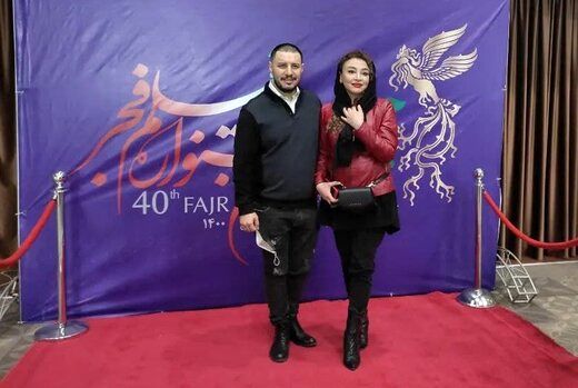 عکسی از جواد عزتی و مه‌لقا باقری در جشنواره فیلم فجر