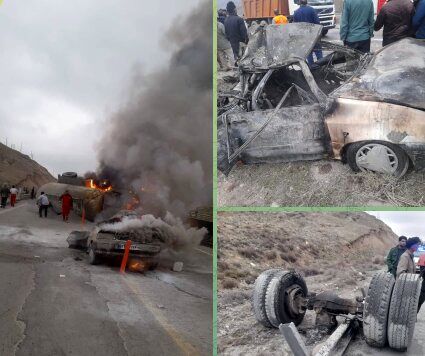 تصادف مرگبار سه خودرو در خراسان شمالی + تعداد زخمی‌ها و فوتی‌ها