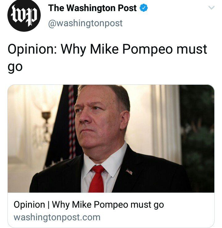 چرا پمپئو باید از وزارت خارجه برود؟