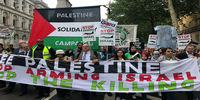 اهتزار پرچم فلسطین در لندن