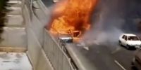 انفجار هولناک پژو ۴۰۵ در تهران + فیلم