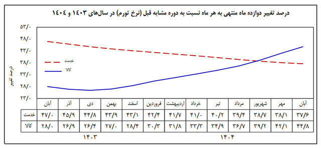 تورم به ۴۱ درصد رسید/ جهش تورم کالا در یک سال اخیر