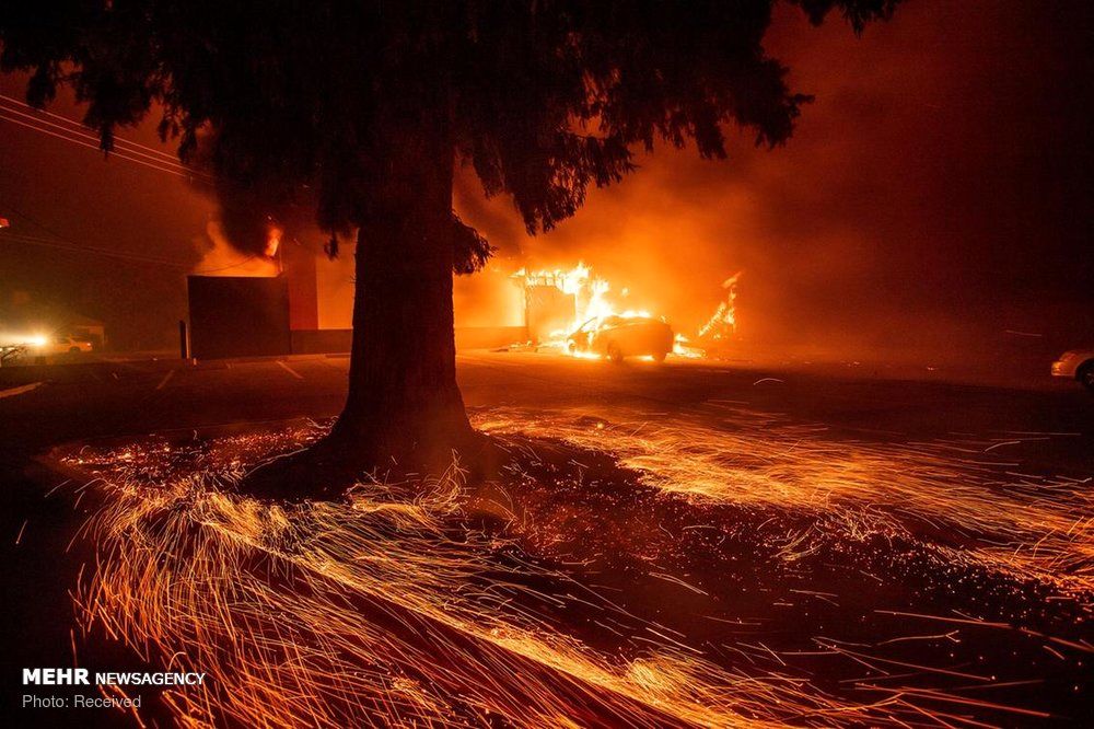 آتش‌سوزی در جنگل شمالی کالیفرنیا و نابودی شهر پردایس