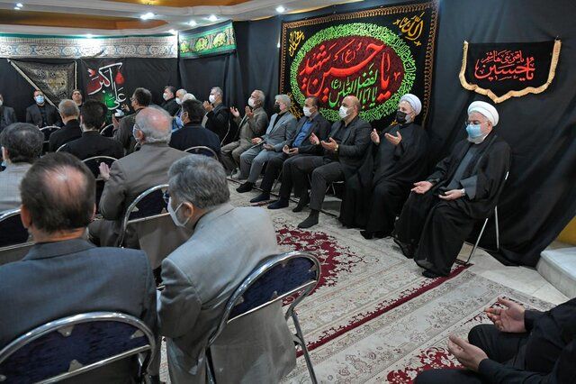 حضور لاریجانی در مراسم عزاداری محرم در دفتر روحانی+ تصاویر