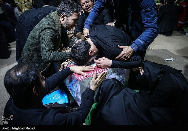 مراسم وداع با پیکر آتش نشانان شهید حادثه پلاسکو