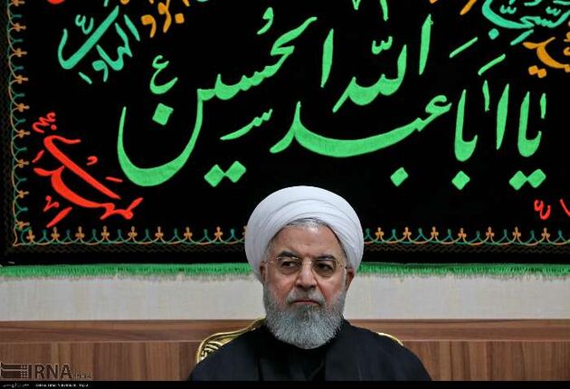 مراسم عزاداری امام حسین با حضور روحانی و وزرا