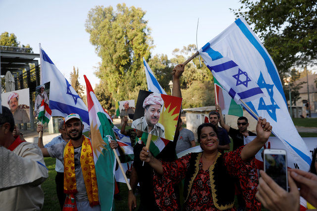 تظاهرات اسرائیلی‌ها در حمایت از استقلال کردستان عراق + عکس