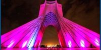 برج آزادی امشب در نور صورتی غرق می‌شود