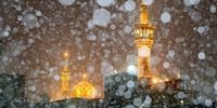 عکس‌هایی از اولین بارش برف امسال در حرم امام رضا