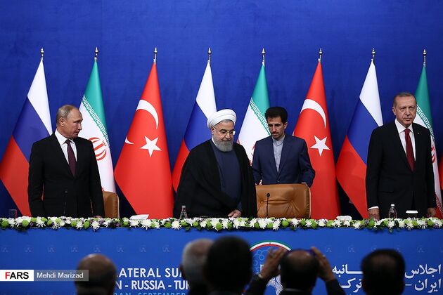 نشست سه‌جانبه تهران با حضور روحانی، پوتین و اردوغان
