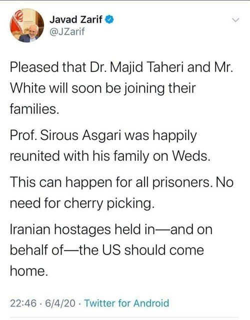 تبادل زندانی بین ایران و آمریکا تایید شد