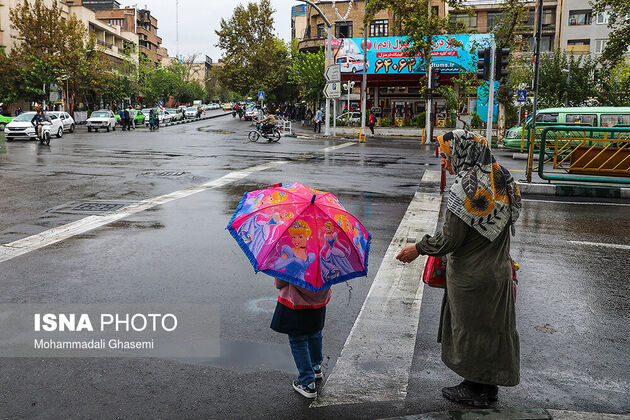 تصاویر اولین باران پاییزی تهران 98