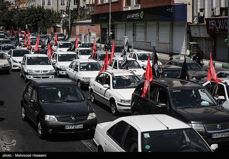دسته خودرویی عزاداران حسینی+گزارش تصویری
