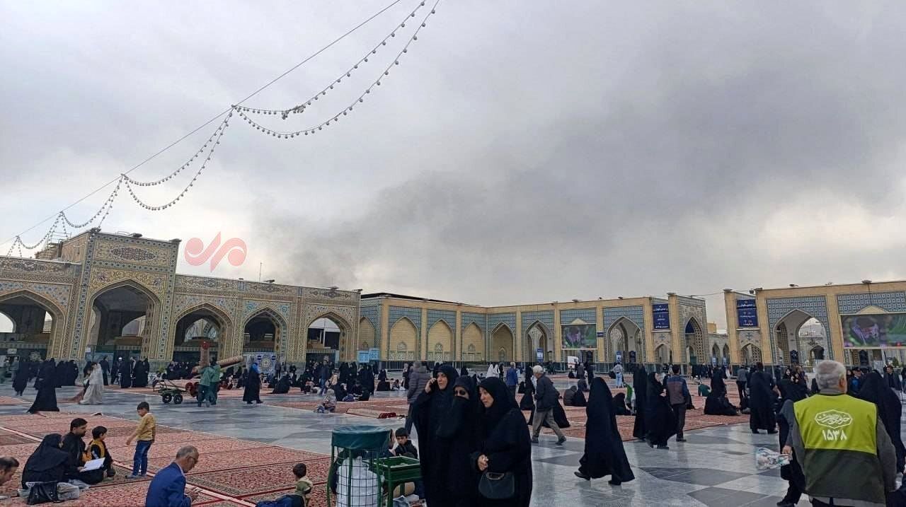 تصویری از دود غلیظ در اطراف حرم امام رضا(ع)