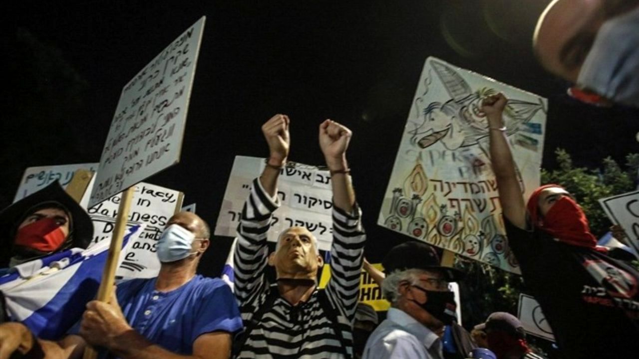 تظاهرات بر ضد نتانیاهو در آستانه انتخابات پارلمانی اسرائیل 
