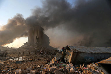 نخستین تصاویر از محل انفجار بیروت