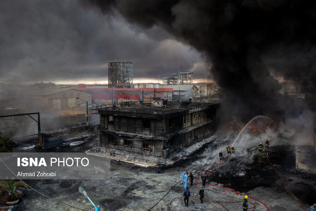 آتش سوزی و انفجار در کارخانه شیمیایی - شهرک شکوهیه قم