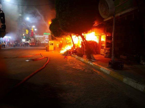 آتش‌سوزی در کربلا، نزدیکی حرم امام حسین+فیلم 