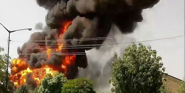 آتش سوزی گسترده در بزرگراه آزادگان