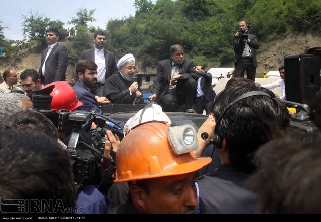 حضور رئیس جمهوری در محل حادثه معدن یورت