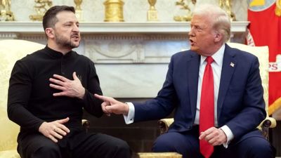 عکسی متفاوت از سران اروپایی در کاخ سفید/ نگاه معنادار مکرون به ترامپ و زلنسکی؟