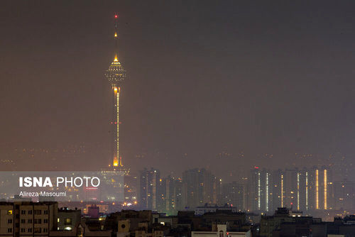 نمایی از آلودگی تهران در شب+تصاویر