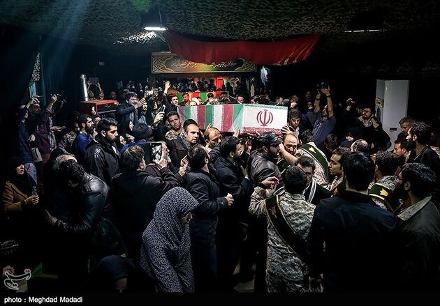 مراسم وداع با پیکر آتش نشانان شهید حادثه پلاسکو