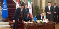 عکس  یک لحظه مهم برای ایران و آژانس/ عراقچی و گروسی در مصر توافق نامه جدید را امضا کردند