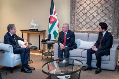 دیدار پادشاه اردن با وزیر خارجه آمریکا