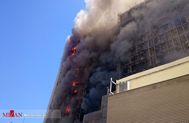 آتش سوزی هتل در حال احداث در خیابان امام رضا (ع) - مشهد