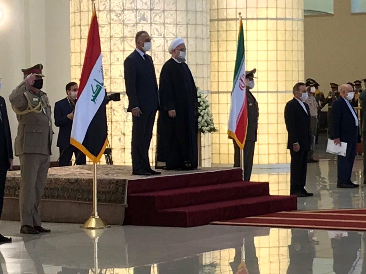 استقبال رسمی رئیس جمهوری اسلامی ایران از نخست وزیر عراق

