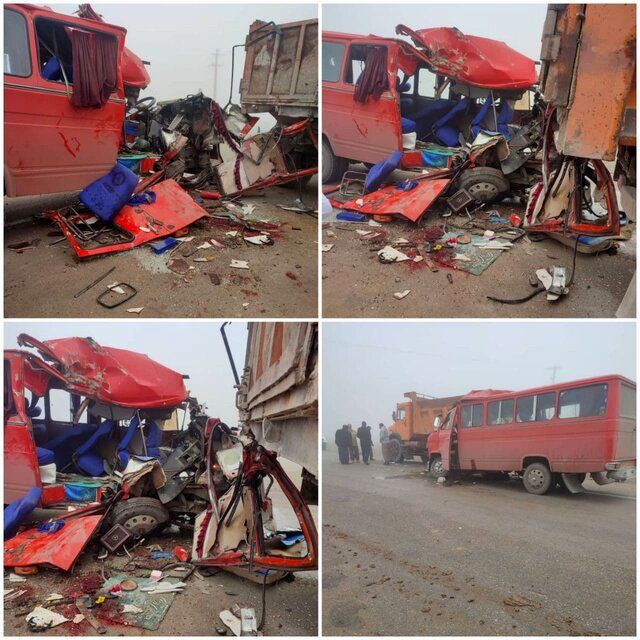 واژگونی اتوبوس سرویس مدرسه/ ۲ نفر کشته و ۱۶ نفر زخمی شدند